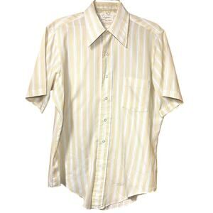 Vintage Arrow Kent Collection Striped Button Up Shirt | Men’s 15.5 Short Sleeve